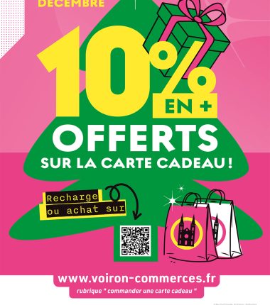 Pour vos cadeaux: c’est la carte Voiron Commerces !