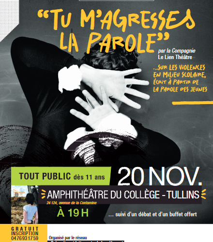 20/11 : Soirée théâtre-débat « Tu m’agresses la parole »