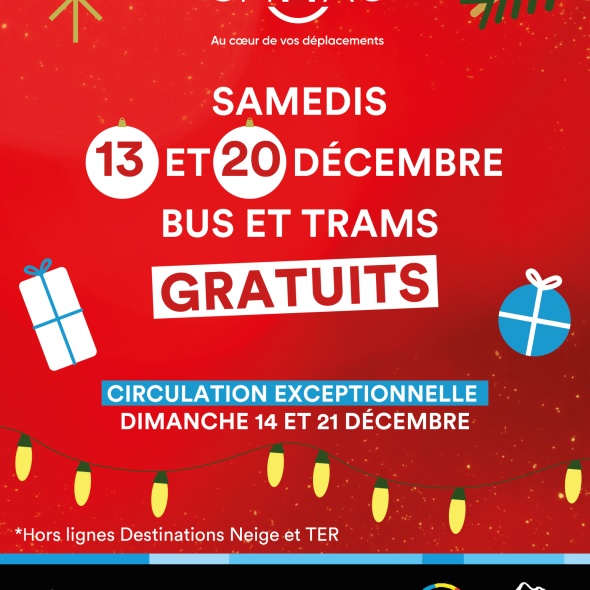C’est bientôt  Noël sur les lignes M réso et dans les parkings de Grenoble !