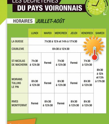 Horaires d&rsquo;été des déchèteries dès le 22 juin