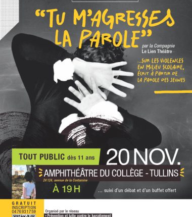Soirée théâtre-débat autour du harcèlement chez les jeunes : Tu m’agresses la parole