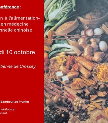 Conférence : introduction à l&rsquo;alimentation-santé en médecine traditionnelle chinoise
